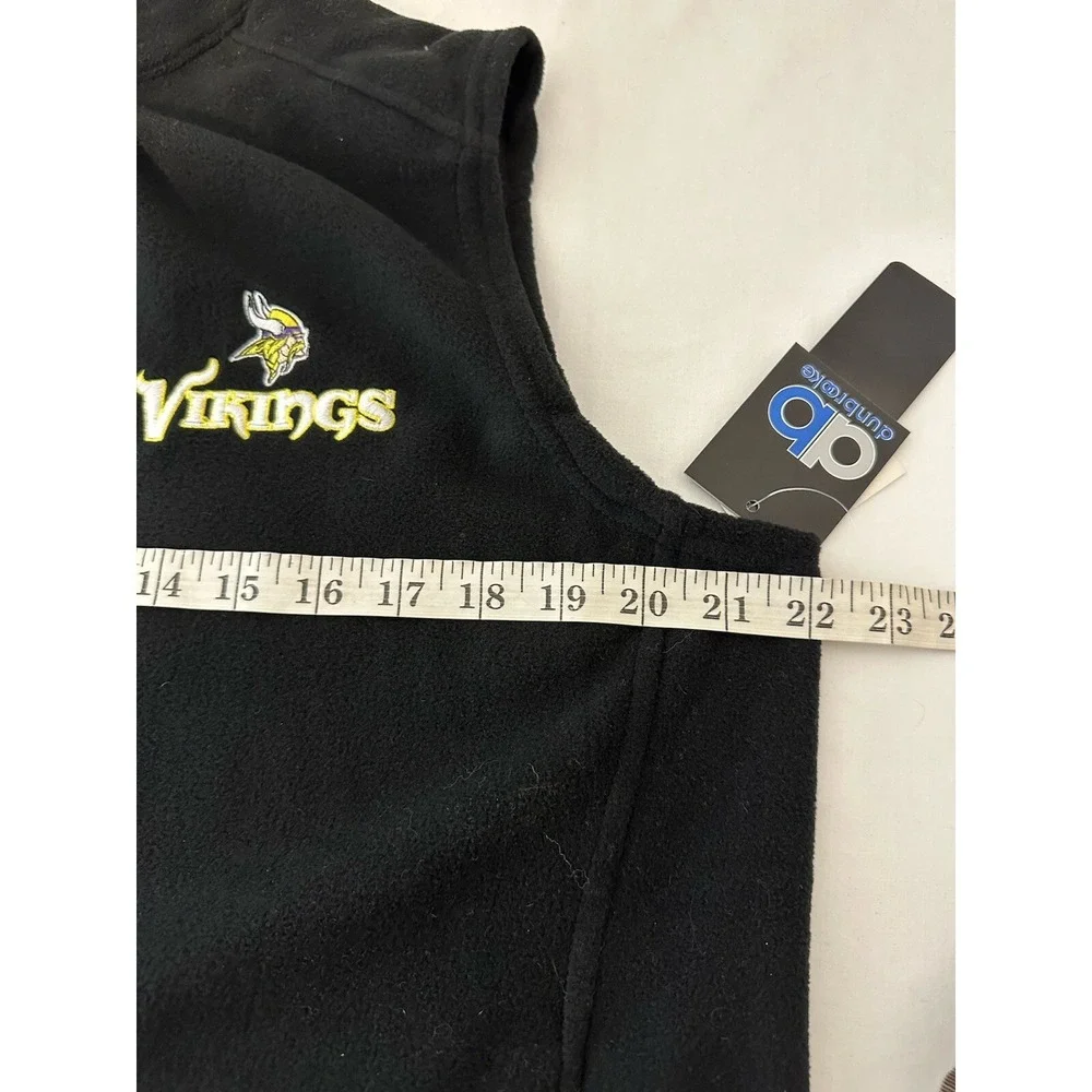 New MInnesota Viking‎ NFL Team Apparel Fleece Vest Jacket Mens Sz Medium Black